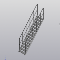 3Д параметрическая модель лестницы наклонной 50 градусов