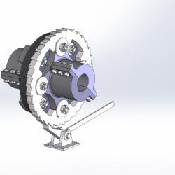 3D модель приводной муфты МУПР-10 с храповым механизмом для конвейера