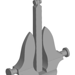 Габаритная 3д модель якоря матросова 75 кг