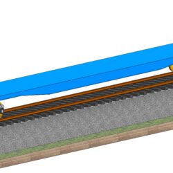 Железнодорожная платформа модели 23-469-07 со срезом железнодорожного пути