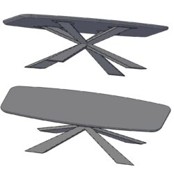 3D модель стола из листового металла с раскроем
