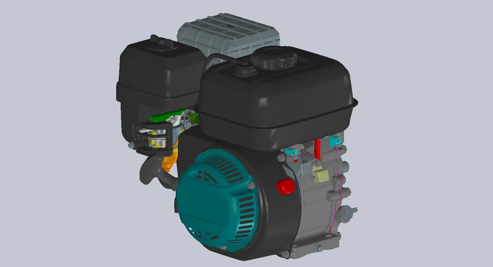 Двигатель  GB225 - Чертежи, 3D Модели, Проекты, ДВС