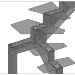 3D модель лестницы из листового металла с раскроем