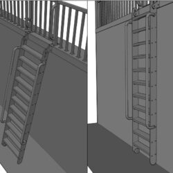 Откатная лестница 3D модель