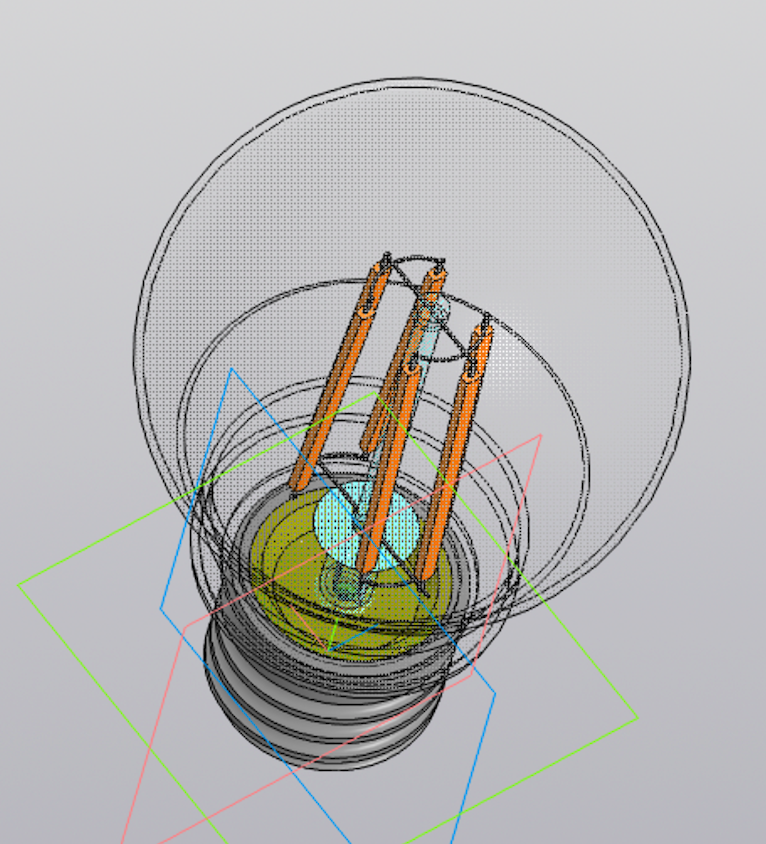 Типовая филаментная лампочка цоколь E27 - Чертежи, 3D Модели, Проекты .