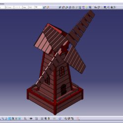 3Д модель мельницы ветровой садовой