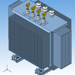 Габаритная 3D-модель трансформатора ТМГ-1000/6(10)/0,4 (АО "КТЗ")