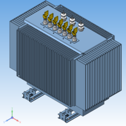 Габаритная 3D-модель трансформатора ТМГ-2500/6(10)/0,4 (АО "КТЗ")