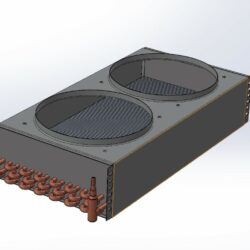 3д модель медно-алюминиевого теплообменника