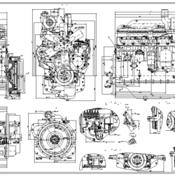 Габаритный чертеж двигателя ММЗ 266