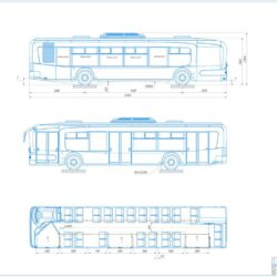 Габаритный чертеж пригородного автобуса