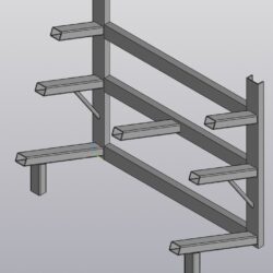 Стеллаж-елка для хранения заготовок (3D модель+сборочный чертеж+спецификация)