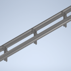 Модель секции металлического барьерного ограждения (МБО) 11ДД-У5-1100