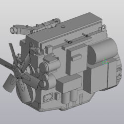 3D модель двигателя ЯМЗ-536 твердотельная под его обвязку