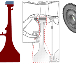 3D модель диска первой ступени турбины высокого давления турбореактивного двухконтурного двигателя.