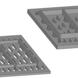 3D-модели чугунных литых печных колосников 380 х 250 х 20 и 380 х 250 х 35 мм
