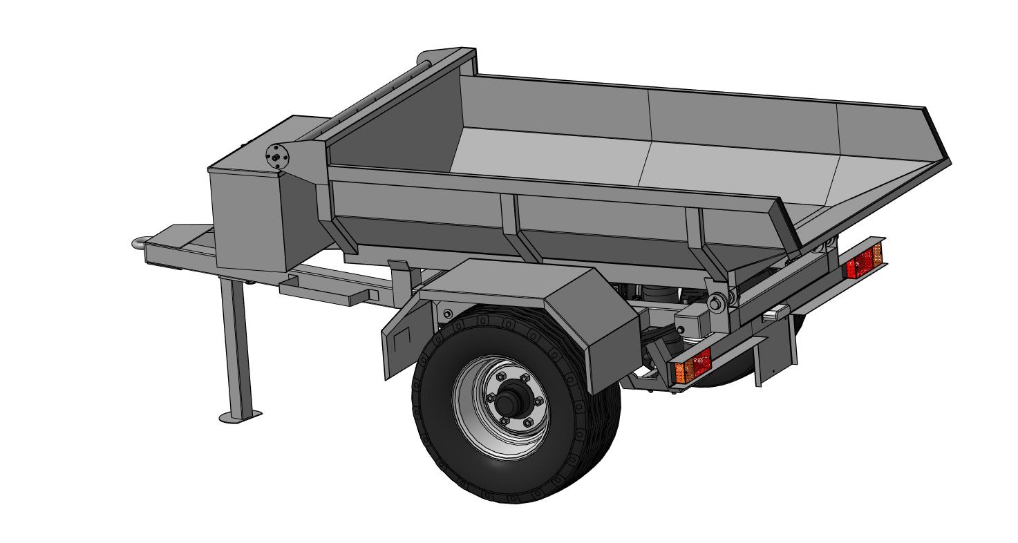 Прицеп для коммунальных служб - Чертежи, 3D Модели, Проекты, Прицепы и  полуприцепы