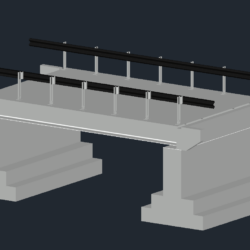 3D модель моста ( двутавр металлический 8 м)
