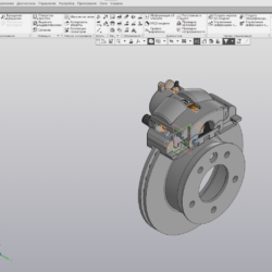 3D сборка тормозного механизма (диаметр поршня 52 мм) Mercedes-Benz Sprinter W901/5 (T1N)