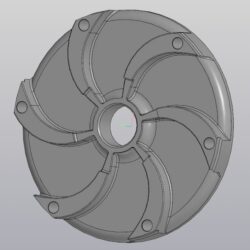 Рабочее колесо открытого типа (диаметр посадки на вал 50 мм, 6 лопостей)