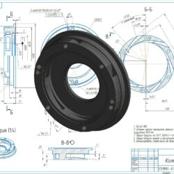 Колесо центробежного насоса закрытого типа (внешний диаметр 310 мм, диаметр внутренний 115 мм, 6 пазов.)