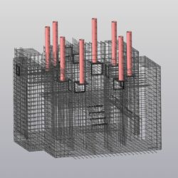 3D модель армировки фундамента под электрооборудование