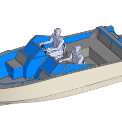 3Д модель катера, длина 7.5м (От носа до винта), ширина 2250, высота 1600