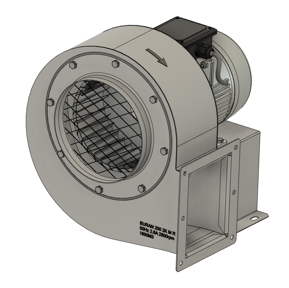 Вентиляционный насос BURAN 200 2K M R 370W 1850m3 2800rpm 220V ...